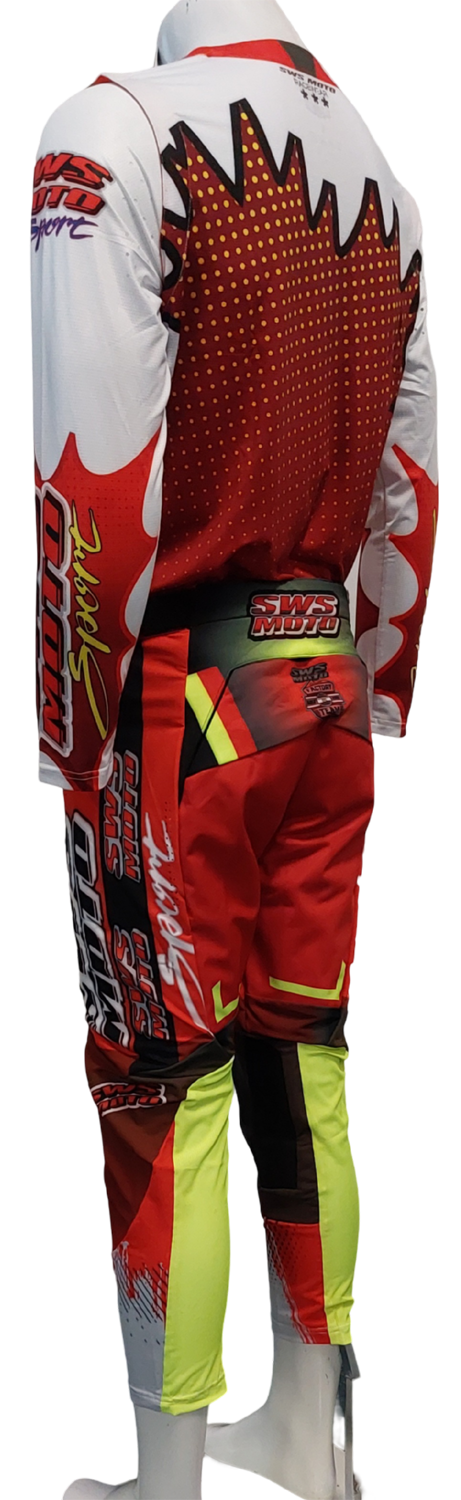SWS Moto Sport Pants Red - Black