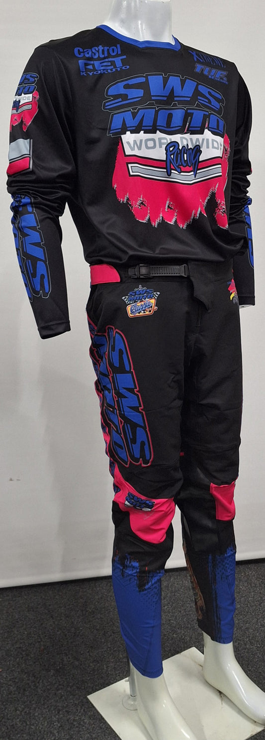 SWS Moto AirFlex Pants Black Blue Pink