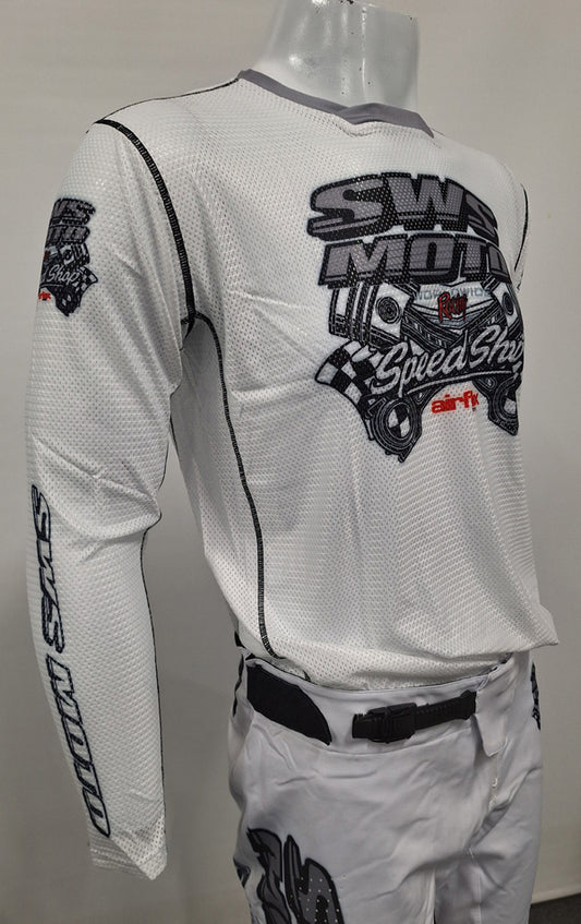 SWS Moto Airflex Speedshop Jersey fully vented White