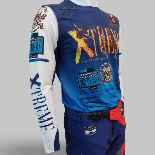 Candy Skull Night Blue White GP Jersey