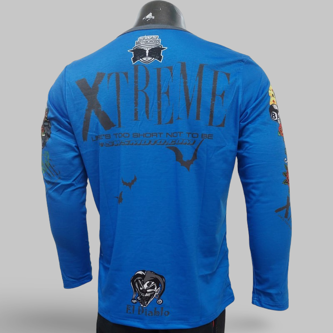 Dia De Los Mueritos Blue Long Sleeve T-Shirt
