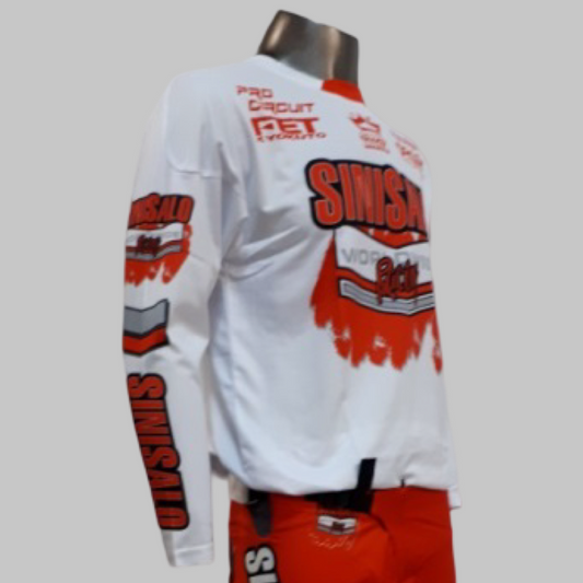 Sinisalo Worldwide Racing White and Red Jersey