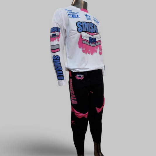 Sinisalo Worldwide Racing White, Blue & Pink Kit