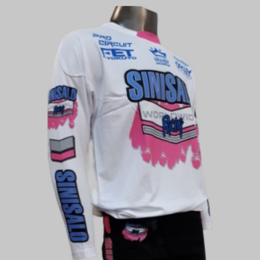 Sinisalo Worldwide Racing White - Blue - Pink Jersey