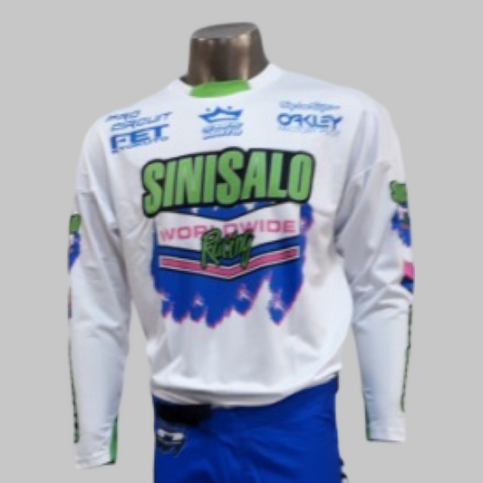 Sinisalo Worldwide Racing White - Green Jersey