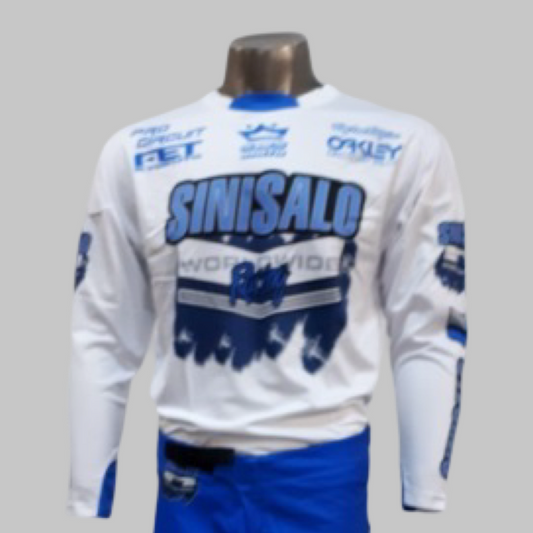 Sinisalo Worldwide Racing White and Blue Jersey