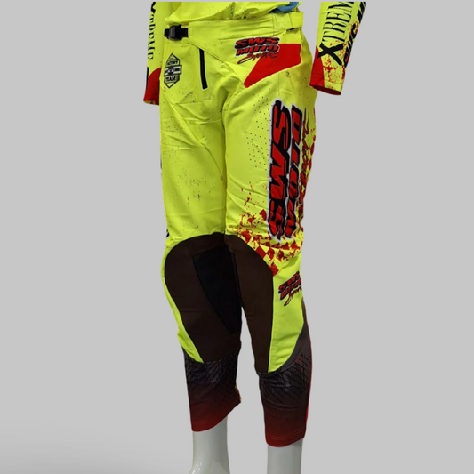 SWS Moto Sport Pants Acid Yellow/Red