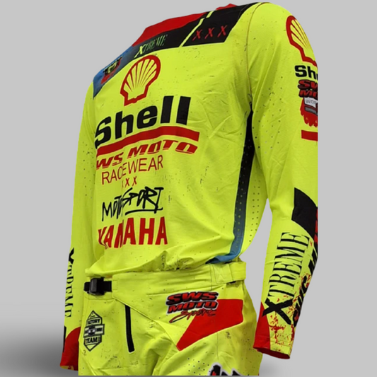 SWS Moto Sport Yamaha Shell Jersey Acid Yellow