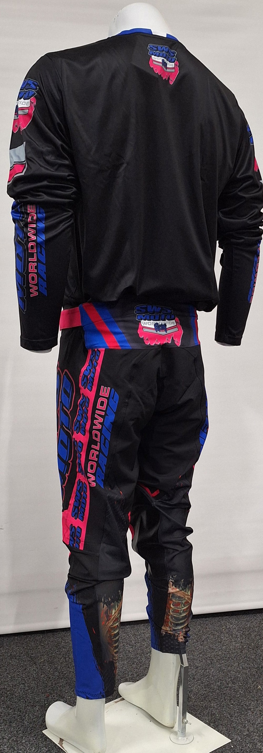SWS Moto Worldwide Racing Jersey Black Blue Pink