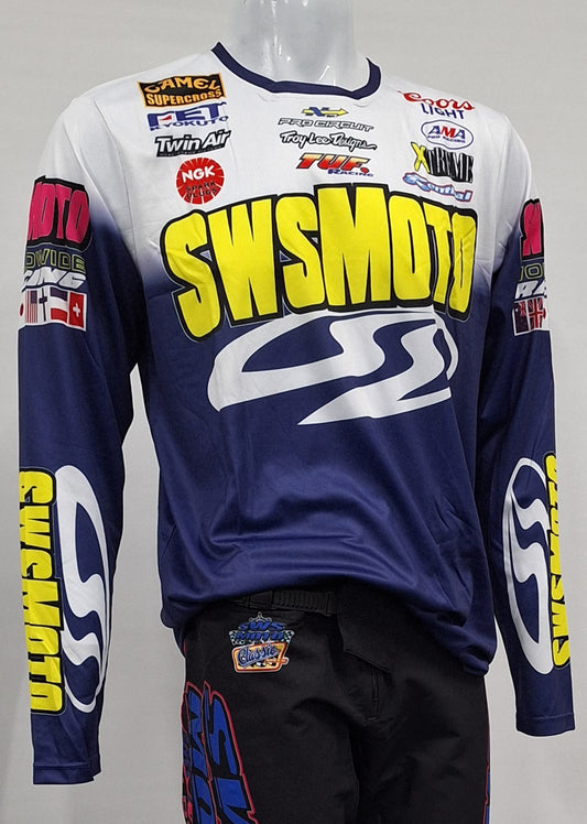 SWS Moto Worldwide Racing Jersey White Purple