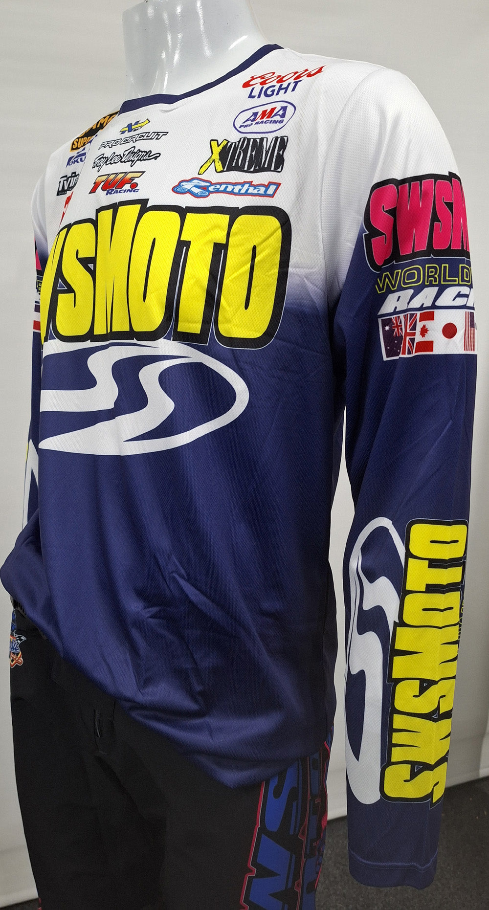 SWS Moto Worldwide Racing Jersey White Purple