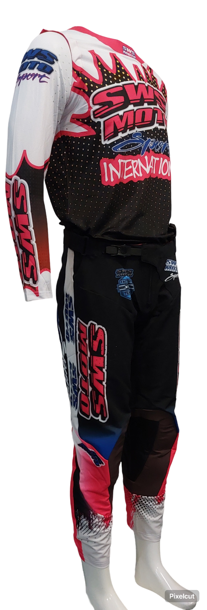 SWS Moto Sport Team Kit Black Pink Multi