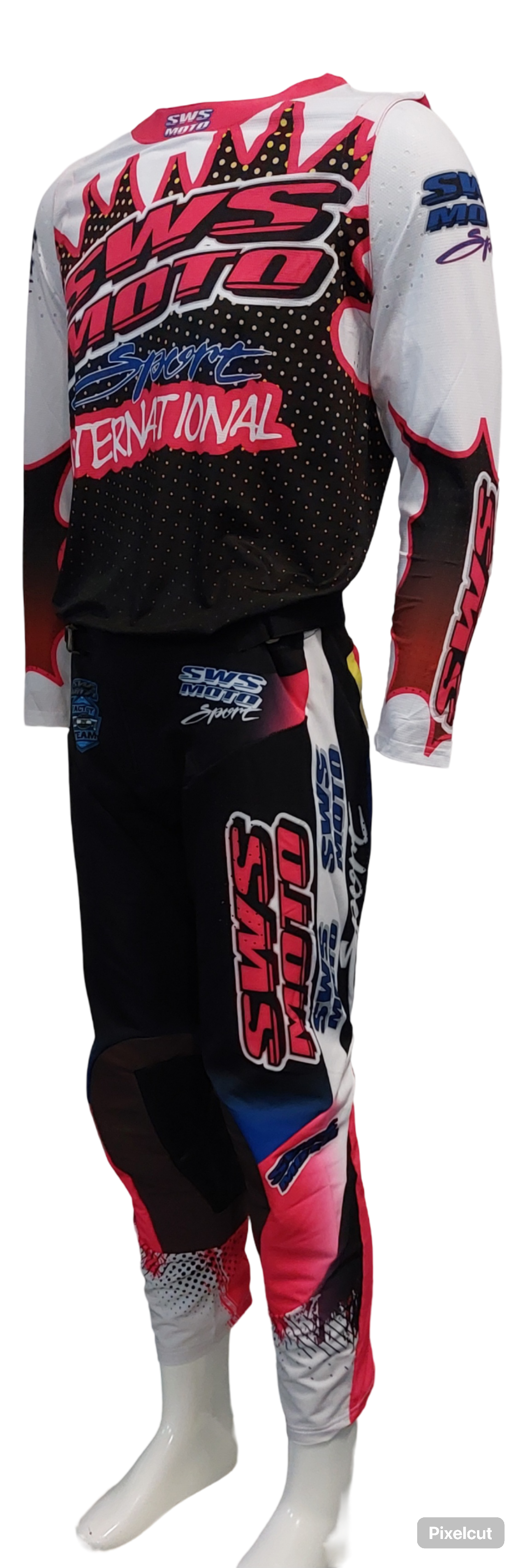 SWS Moto Sport Team Kit Black Pink Multi