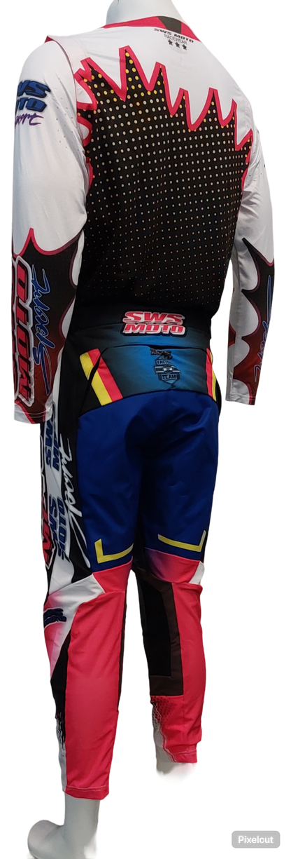 SWS Moto Sport Team Kit Black Pink Multi