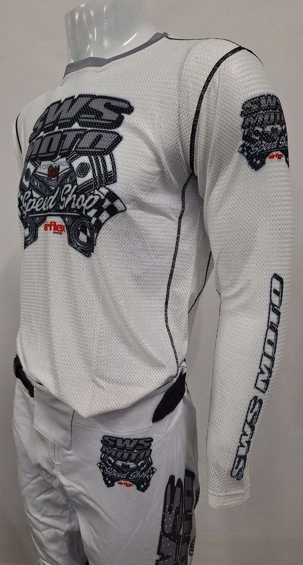 SWS Moto Airflex Speedshop Jersey fully vented White