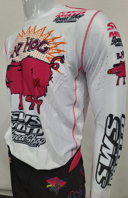 SWS Moto Bad Hog Airflex Jersey White Pink