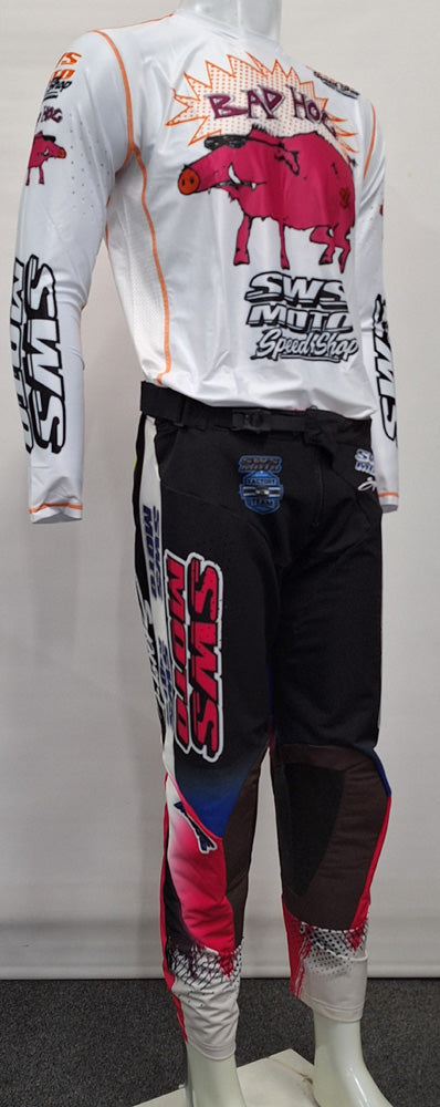 SWS Moto Bad Hog Airflex Jersey White Orange