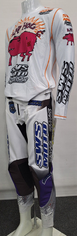 SWS Moto Bad Hog Airflex Jersey White Orange