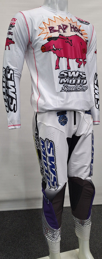 SWS Moto Bad Hog Airflex Jersey White Pink