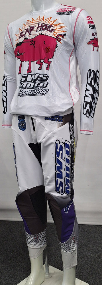 SWS Moto Bad Hog Airflex Jersey White Pink