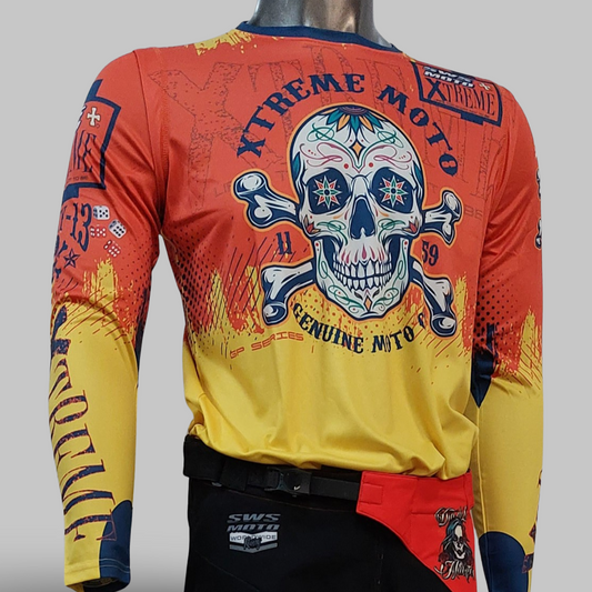 Xtreme GP Jersey Candy Skull Yellow/Red