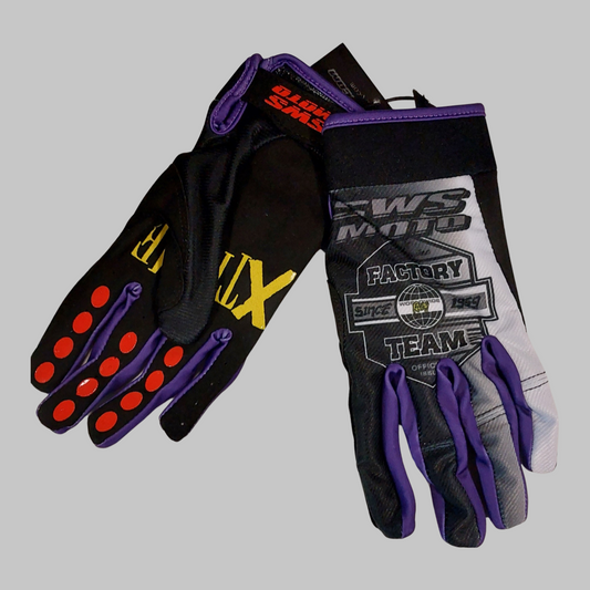 SWS Moto Gloves Factory Team Black/White