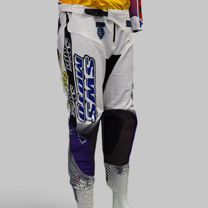 SWS Moto Sport Pants White Blue