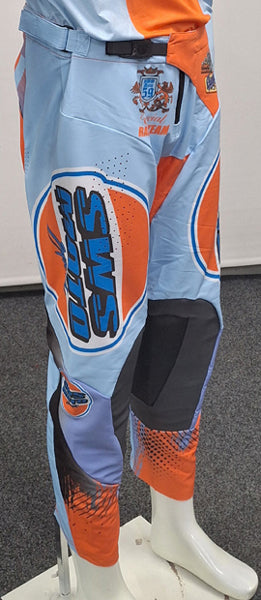 SWS Moto Sport Pants Gulf Blue / Orange