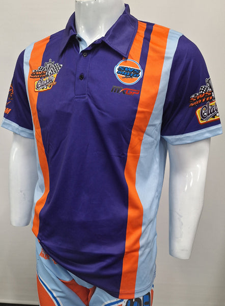 SWS Moto Polo Purple Orange