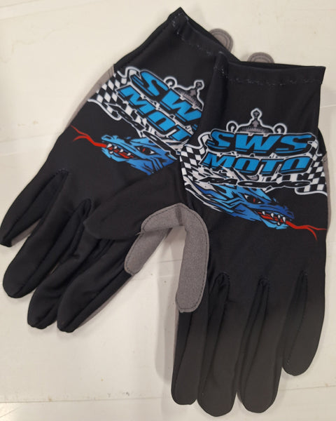 SWS Moto Gloves Dragon Black