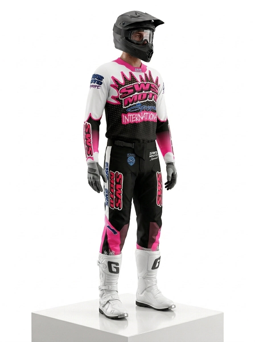 SWS Moto Sport Team Kit Black Pink Multi