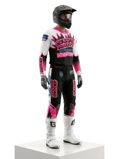 SWS Moto Sport Team Kit Black Pink Multi