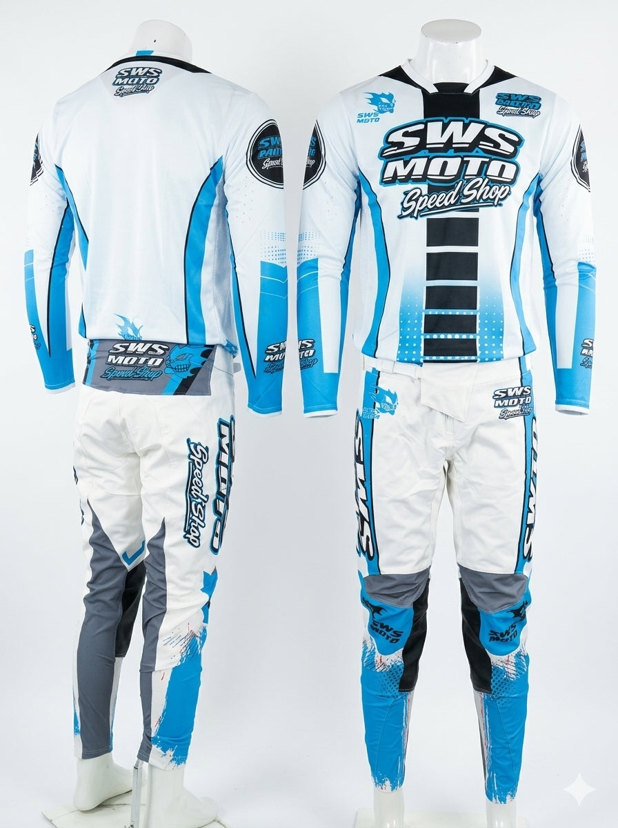 SWS Moto Fearless Kit White Blue