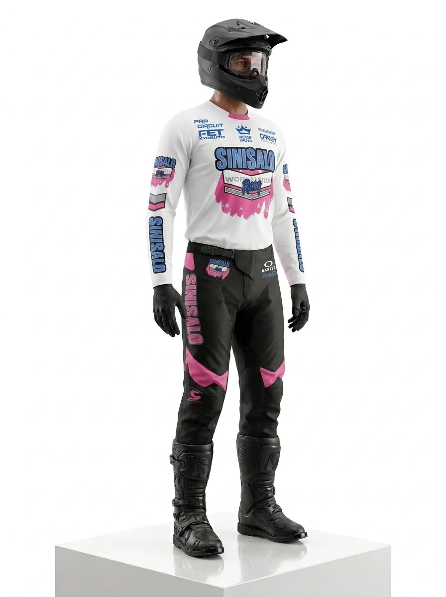 Sinisalo Worldwide Racing White, Black & Pink Kit