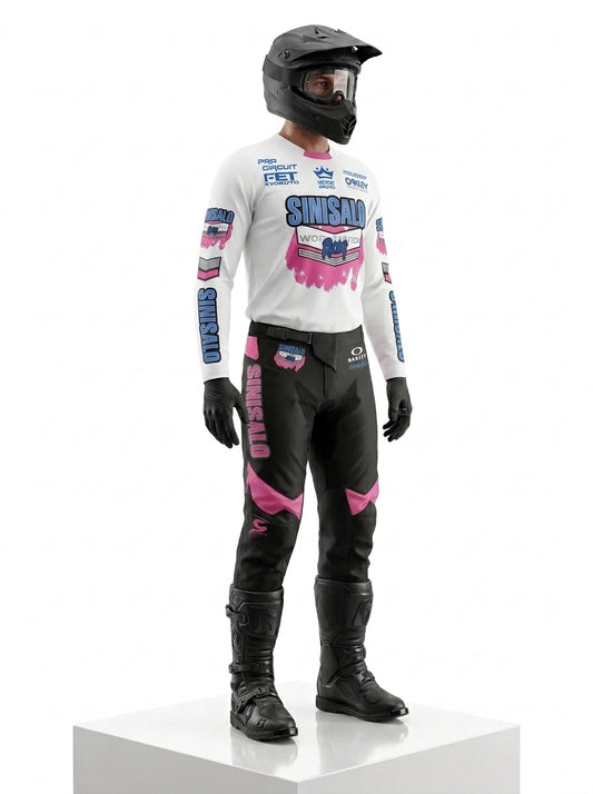 Sinisalo Worldwide Racing White, Black & Pink Kit